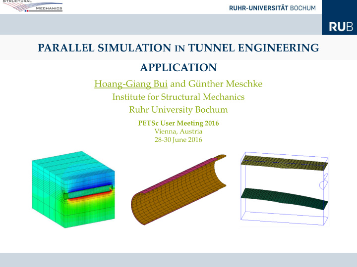 parallel simulation in tunnel engineering application