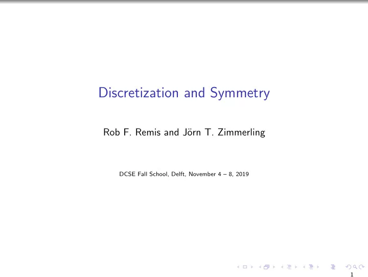 discretization and symmetry