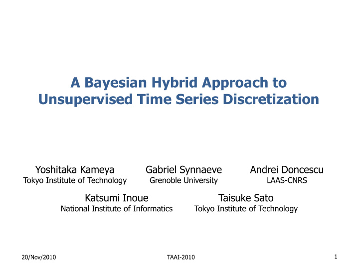 a bayesian hybrid approach to