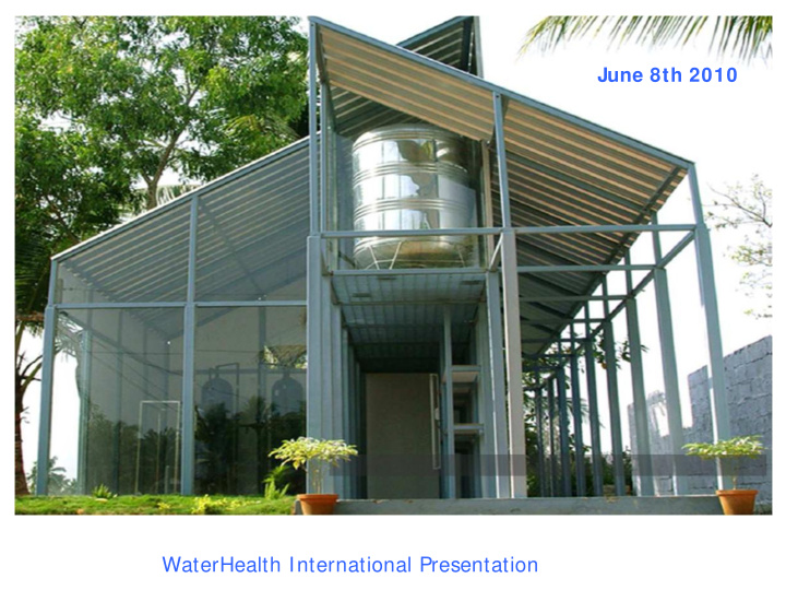 waterhealth international presentation whi is an