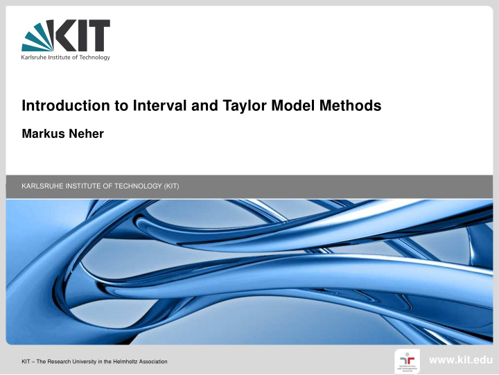 introduction to interval and taylor model methods