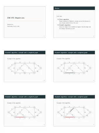 CSE 373: Disjoint sets  h  10  14  9  2  4  7  11  8  8  4  i  g  1  f  e  d  c  b  a  Example of