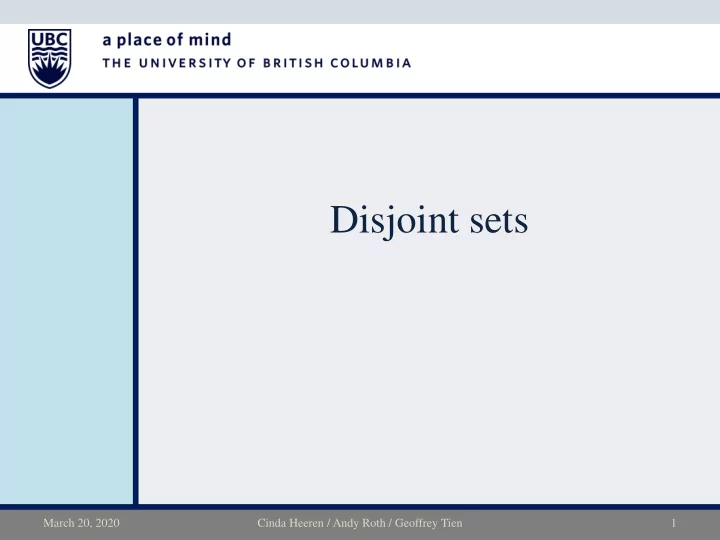disjoint sets