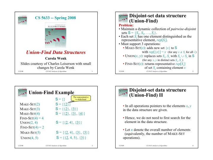 disjoint set data structure