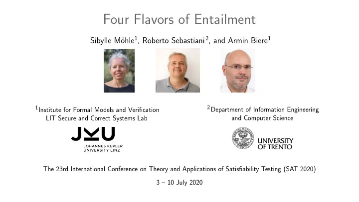 four flavors of entailment