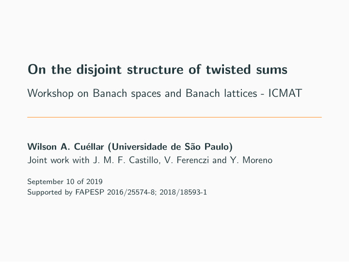 on the disjoint structure of twisted sums