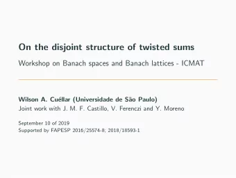 On the disjoint structure of twisted sums  Workshop on Banach spaces and Banach lattices - ICMAT
