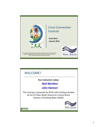 WELCOME!  Your instructors today:  Neil Worthen  John Hamner  This training is presented by RCAC
