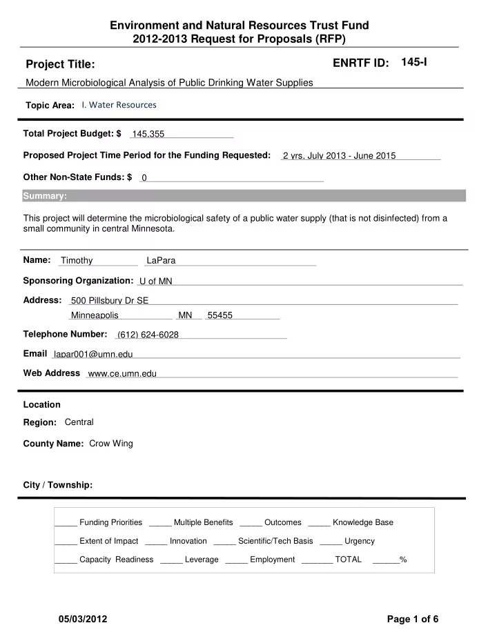 environment and natural resources trust fund 2012 2013