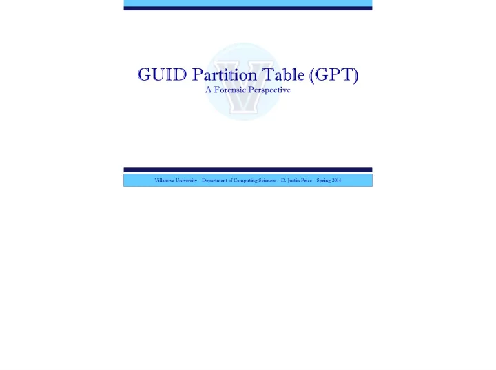 guid partition table gpt