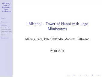 LMHanoi - Tower of Hanoi with Lego  Software  Mindstorms  Inter-thread  communication  Application