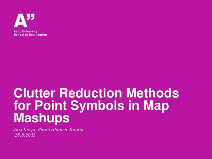 clutter reduction methods for point symbols in map mashups