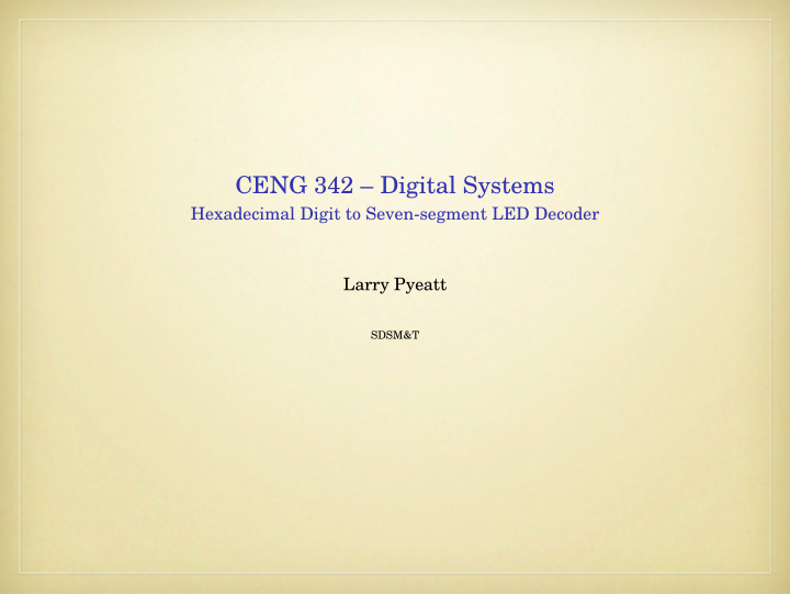 ceng 342 digital systems