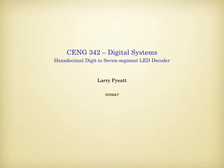 ceng 342 digital systems