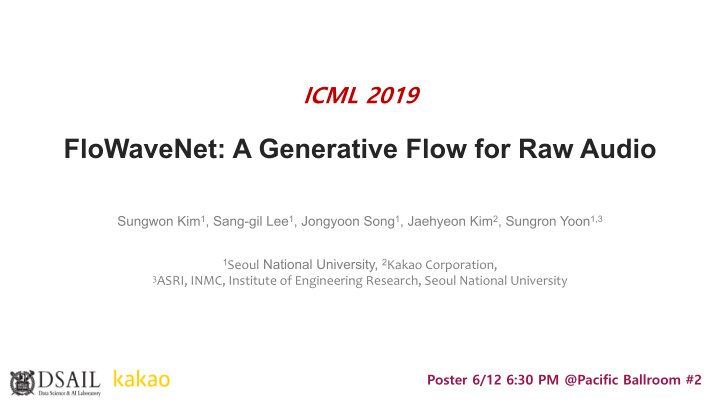 flowavenet a generative flow for raw audio