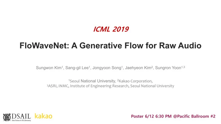 flowavenet a generative flow for raw audio