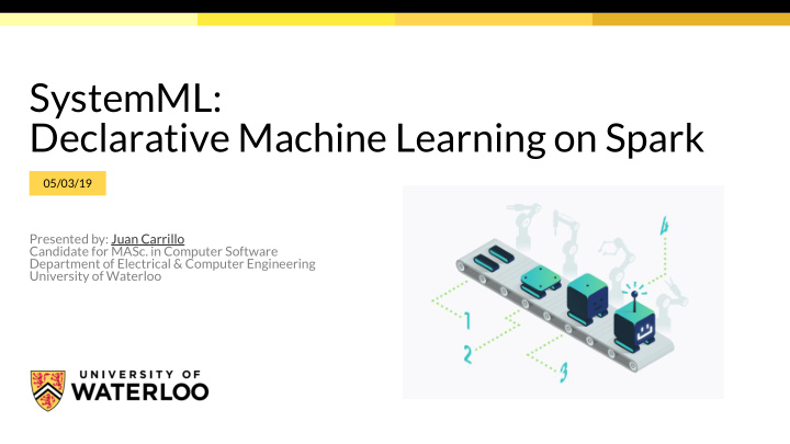 systemml declarative machine learning on spark