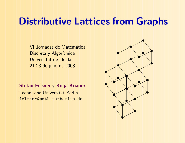 distributive lattices from graphs