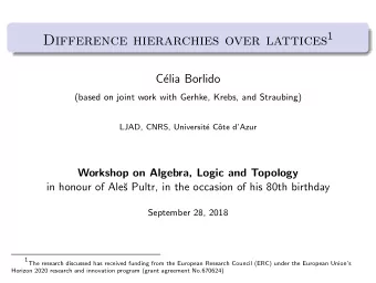 1 Introduction 2 Difference chains of closed upsets 3 The point-free approach and an application to