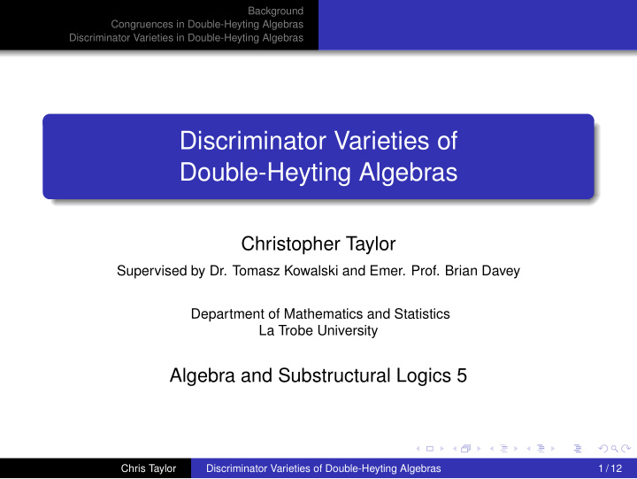 discriminator varieties of double heyting algebras