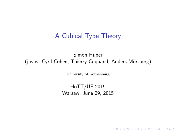 a cubical type theory