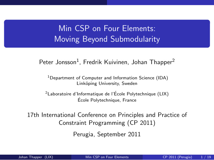 min csp on four elements moving beyond submodularity