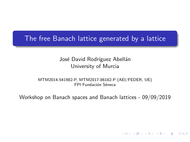 the free banach lattice generated by a lattice