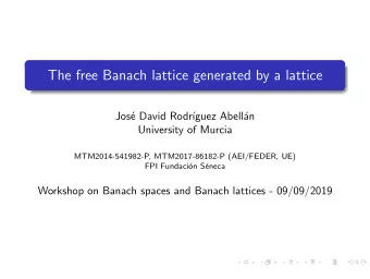 The free Banach lattice generated by a lattice  Jos  e David Rodr  guez Abell  an