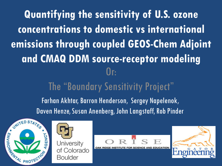 quantifying the sensitivity of u s ozone concentrations