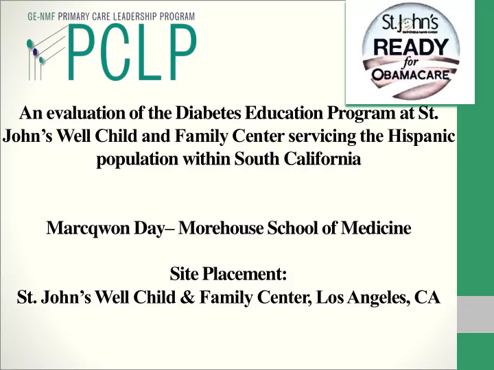 an evaluation of the diabetes education program at st