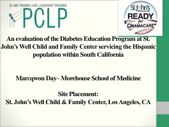 An evaluation of the Diabetes Education Program at St.  Johns Well Child and Family Center