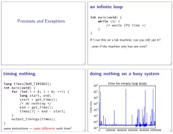 Processes and Exceptions int main( void ) {  doing nothing on a busy system  3  }
