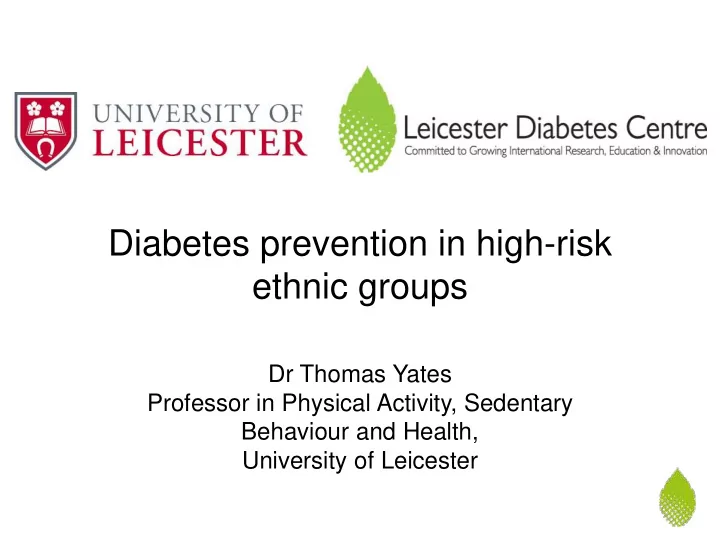 diabetes prevention in high risk