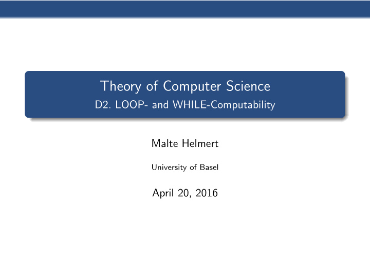 theory of computer science