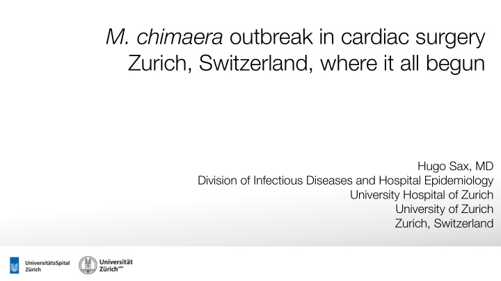 m chimaera outbreak in cardiac surgery zurich switzerland
