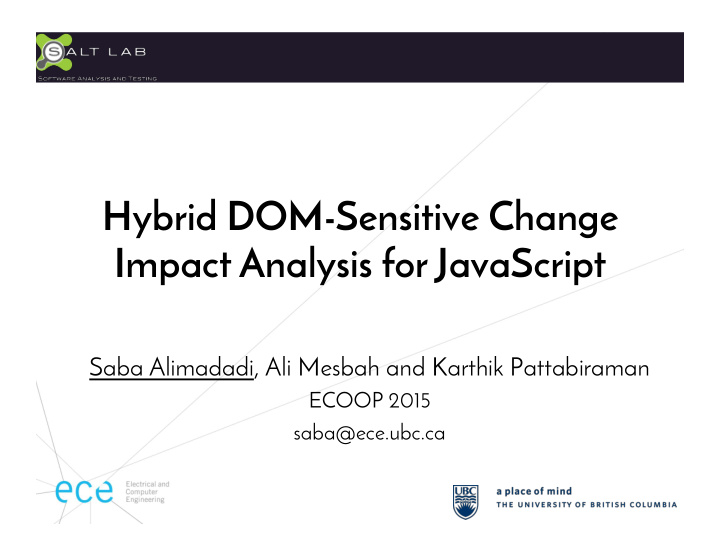 hybrid dom sensitive change impact analysis for javascript
