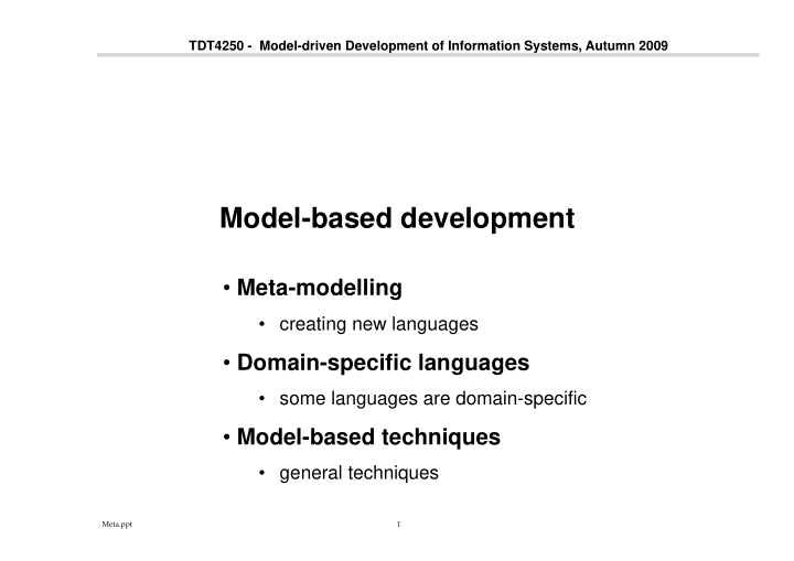 model based development
