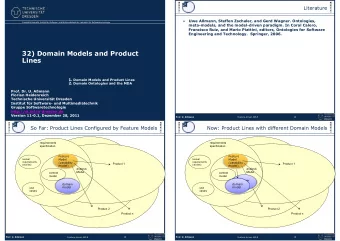 32) Domain Models and Product  Lines 1. Domain Models and Product Lines 2. Domain Ontologies and