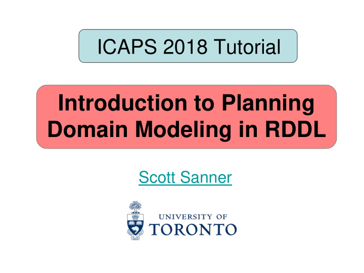 introduction to planning domain modeling in rddl