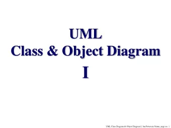 I  UML Class Diagram &amp; Object Diagram I, Jan Pettersen Nytun, page no. 1  Object-oriented