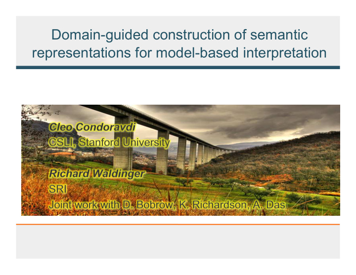 domain guided construction of semantic