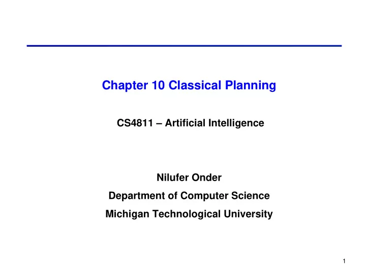 chapter 10 classical planning