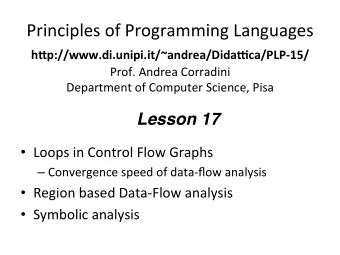 Principles of Programming Languages h&quot;p://www.di.unipi.it/~andrea/Dida2ca/PLP-15/  Prof.
