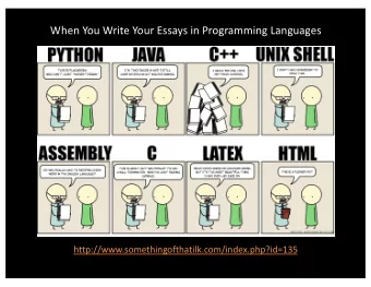 When You Write Your Essays in Programming Languages