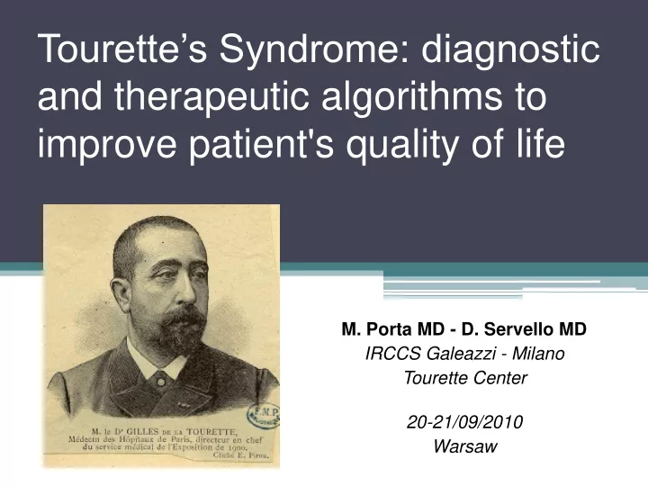 and therapeutic algorithms to