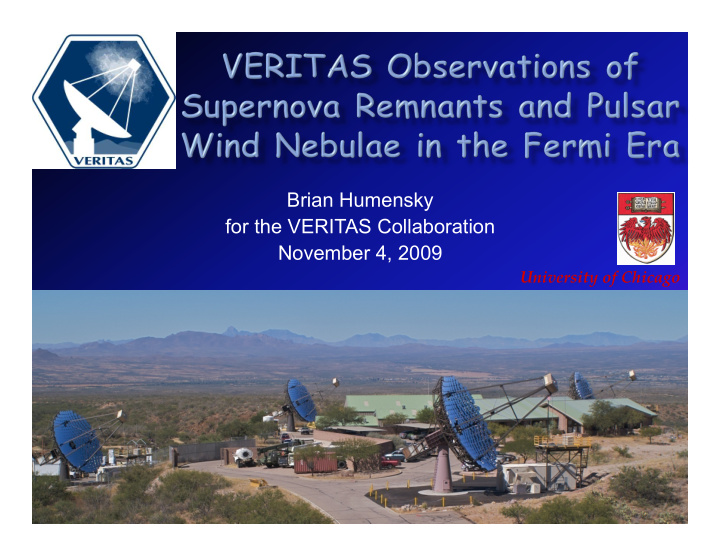 brian humensky for the veritas collaboration november 4