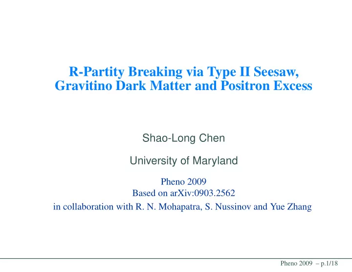 r partity breaking via type ii seesaw gravitino dark