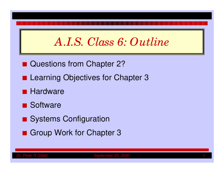 a i s class 6 outline