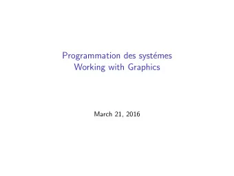 Programmation des syst  emes  Working with Graphics  March 21, 2016  Basics  No OS or any