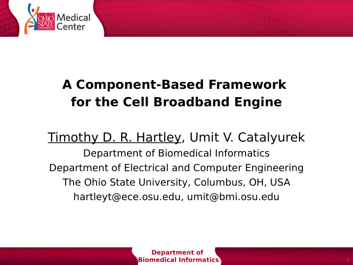 a component based framework for the cell broadband engine